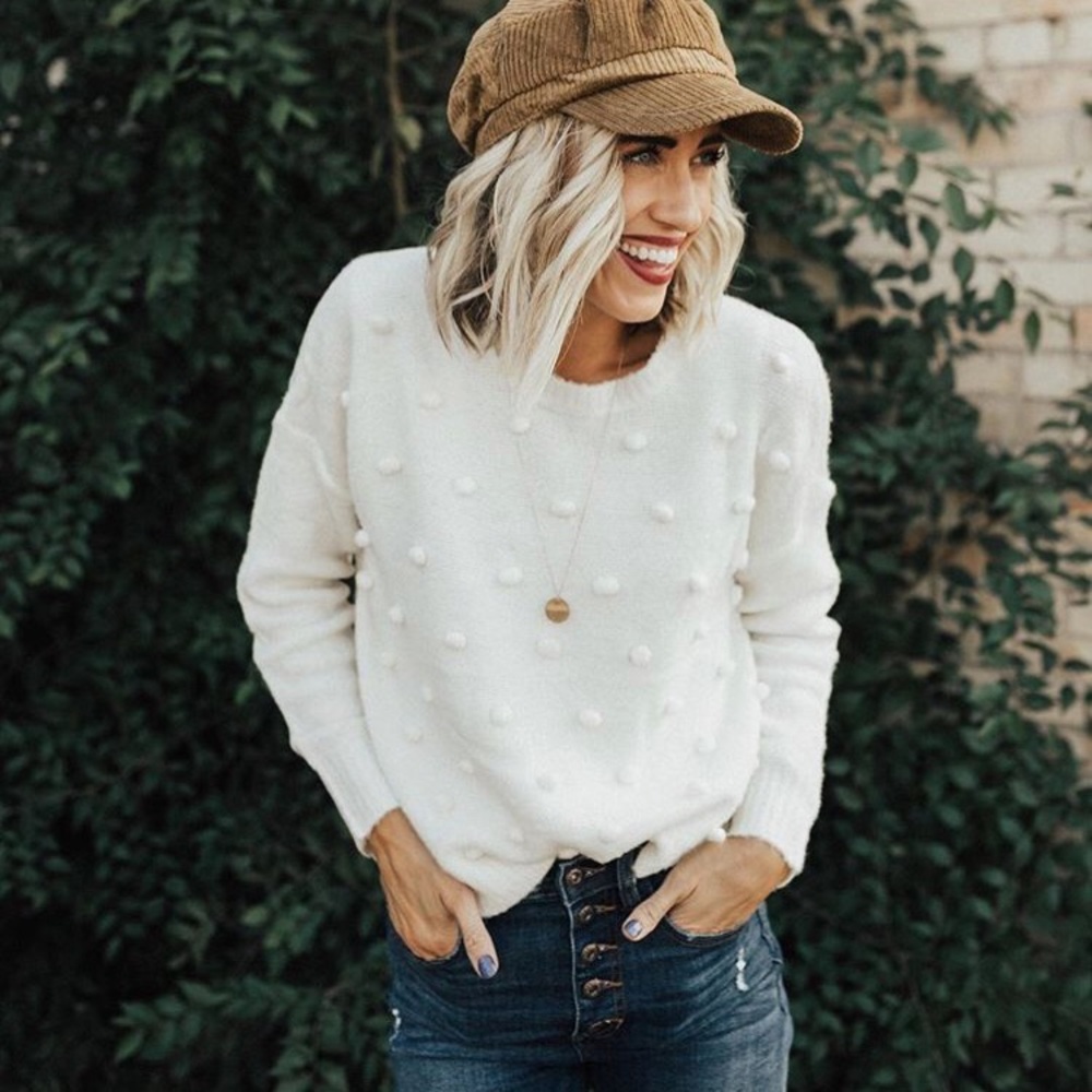 Roolee cream bobble sweater